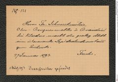 k.k. naturhistorisches Hofmuseum, Intendanzakten 1885-1896 (Hauer), Aktenzahl Z.121/1893, Seite 1